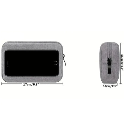 Digital Travel Organizer Case – Portable Zipper Storage Bag for Headphones, Cables, Chargers & Accessories
