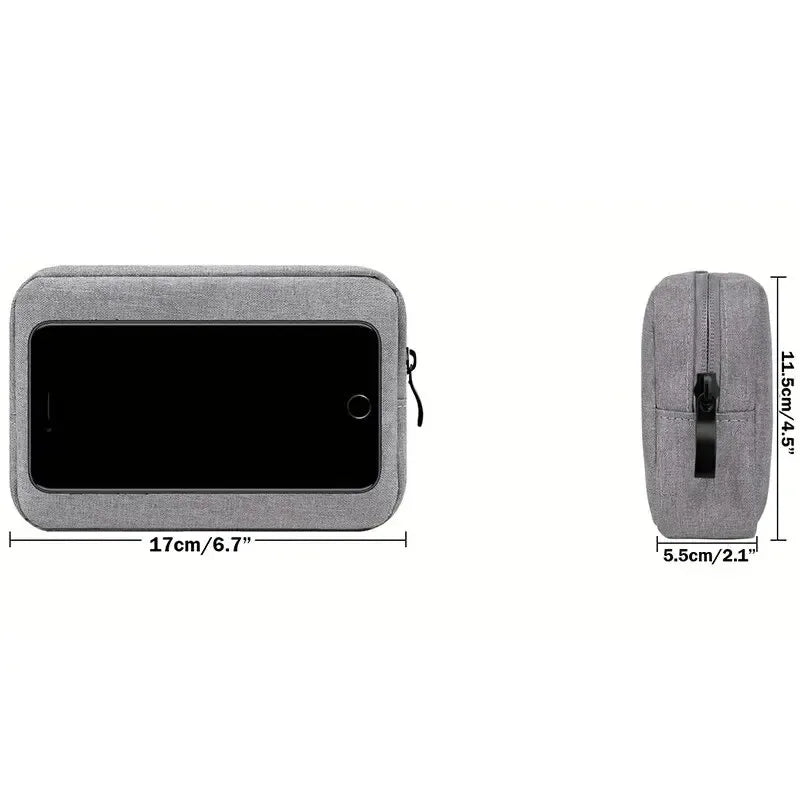 Digital Travel Organizer Case – Portable Zipper Storage Bag for Headphones, Cables, Chargers & Accessories