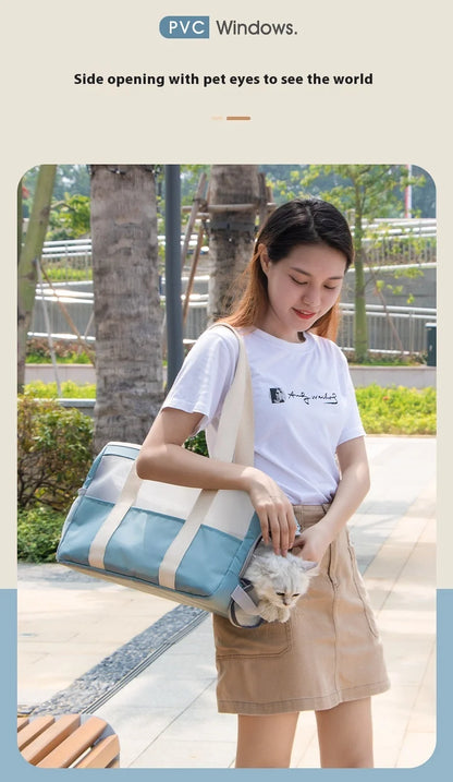 Dog Carrier Bag Soft Side Backpack Cat Pet Carriers Dog Travel Bags Airline Approved Transport for Small Dogs Cats Outgoing