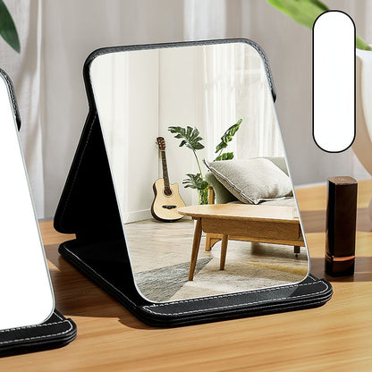 Portable High-Definition PU Folding Vanity Mirror – Stylish Desktop Makeup Mirror