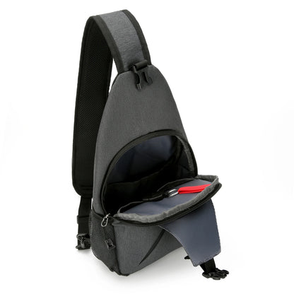 New Casual Chest Bag – Men’s Mobile Phone Crossbody Bag, Multifunctional Lightweight Outdoor Sports Shoulder Bag