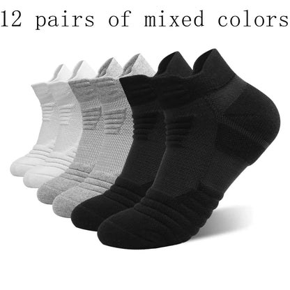 3/6/12 Pairs Mesh Sports Terry Socks – Cushioned, Moisture-Wicking Socks for Running, Hiking & Cycling
