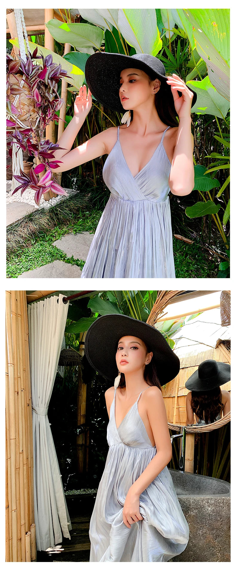 Women 15cm Wide Brim Sun Hat Summer Travel Floppy Straw Hat Female Outdoor Vacation Roll Up UPF50+ Oversized Foldable Beach Hat