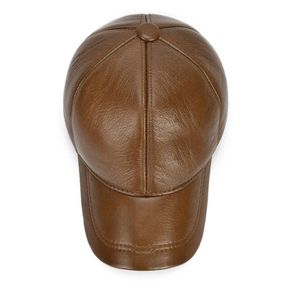 2025 Adjustable Men's Genuine Cowhide Leather Baseball Cap for Fall Winter Outdoor Sports Hat Men Real Cowhide Leather Caps
