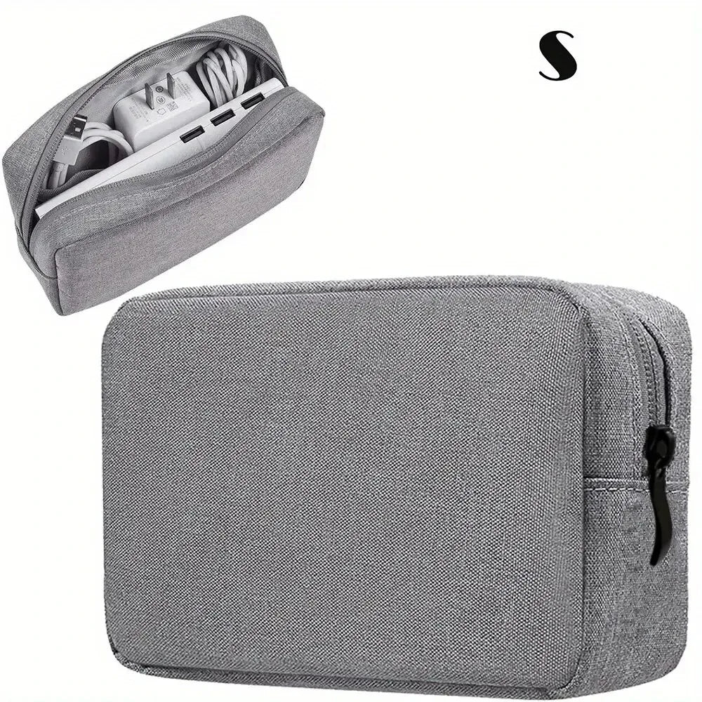 Digital Travel Organizer Case – Portable Zipper Storage Bag for Headphones, Cables, Chargers & Accessories