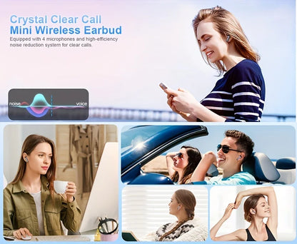 Wireless Bluetooth 5.3 Earbuds – 40dB Noise Cancelling, 6-Mic ENC, HD Calls & LED Display with Transparency Mode!