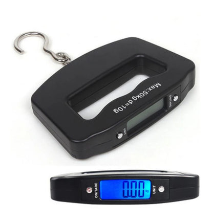 50KG/110LB Portable Digital Hanging Scale – LCD Luggage & Fish Weighing Scale with Hook