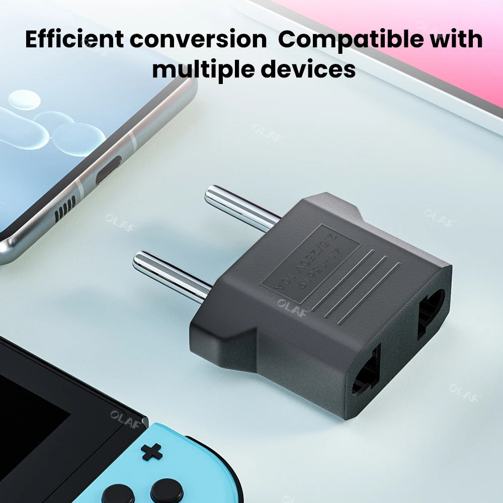 Elough US to EU Plug Adapter – Power Travel Converter for American, China, KR to Europe (1-20pcs)