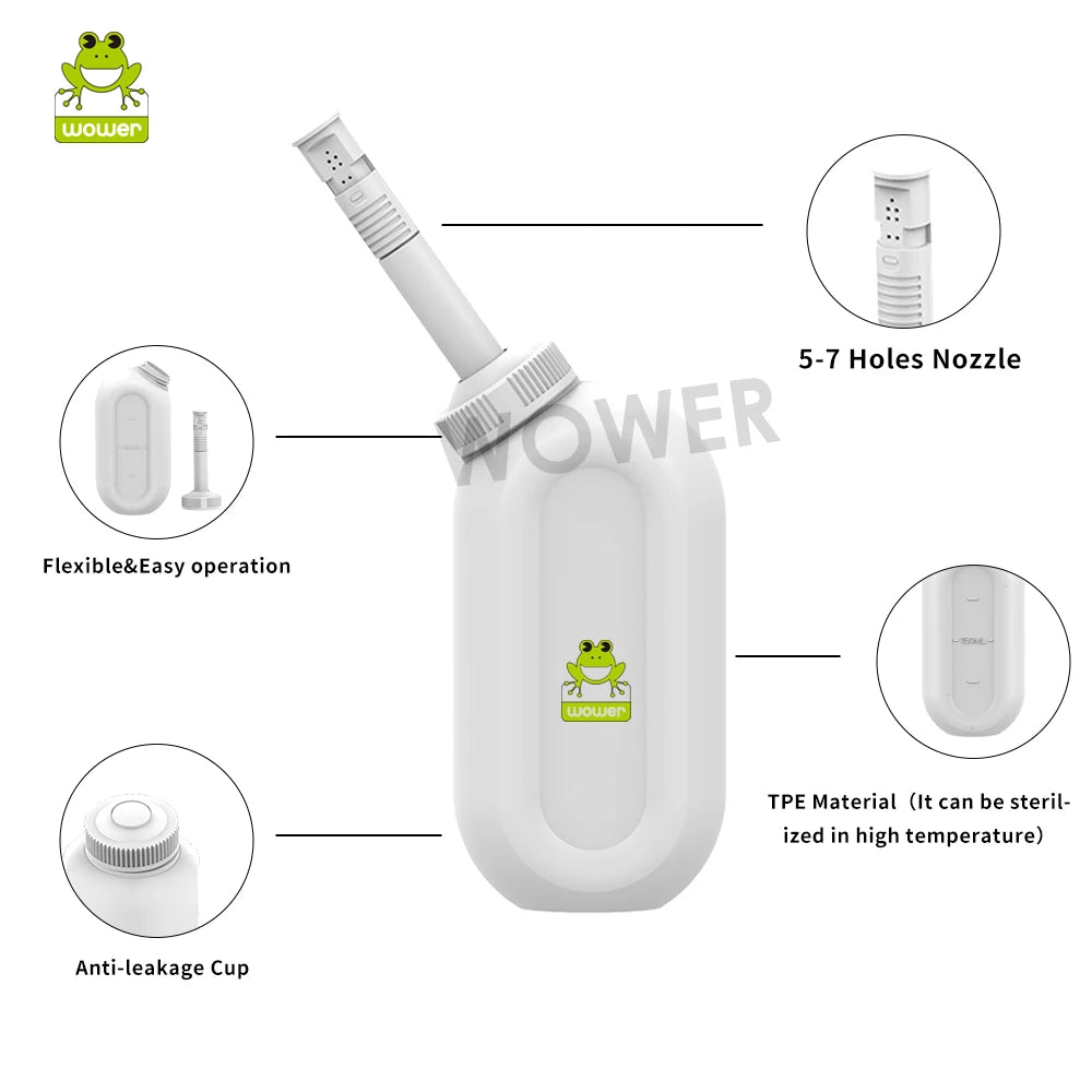 🚿 WOWER 300mL Portable Bidet – Adjustable 7-Hole Water Control for Ultimate Hygiene & Comfort! ✨💦