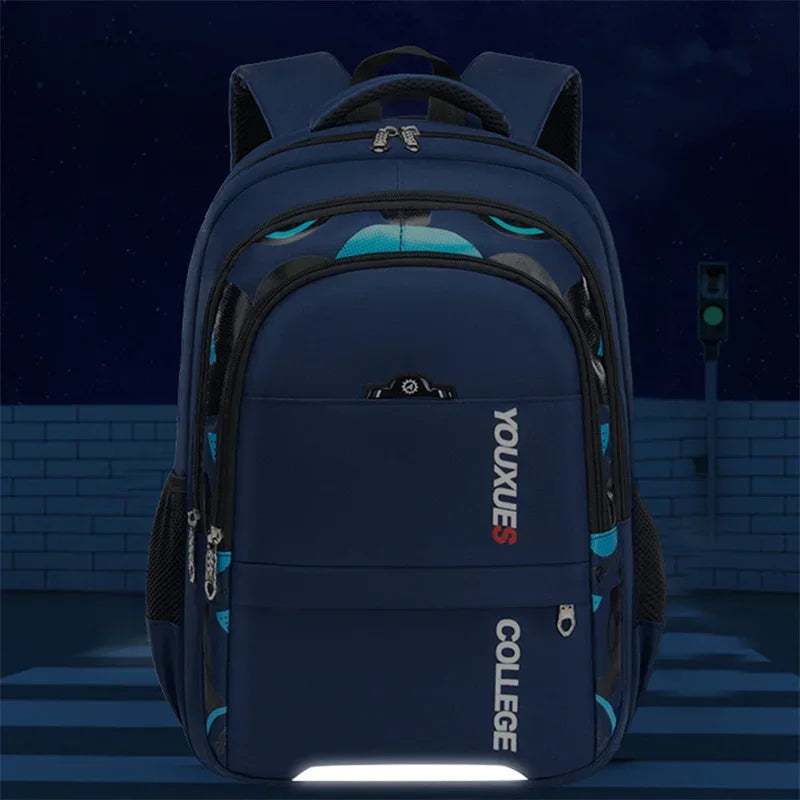 Waterproof Primary School Backpack – Durable & Spacious Book Bag for Teen Boys!