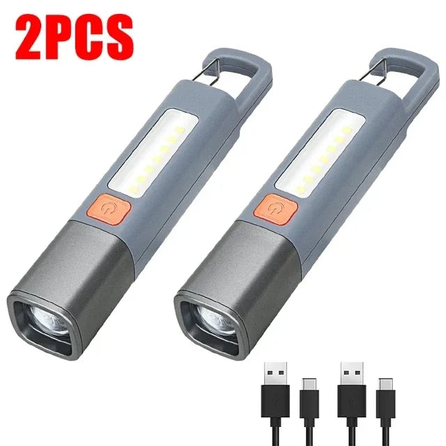 New Xiaomi Portable LED Flashlight – USB Rechargeable, Zoomable Torch for Outdoor Camping, Hiking & Emergency Use
