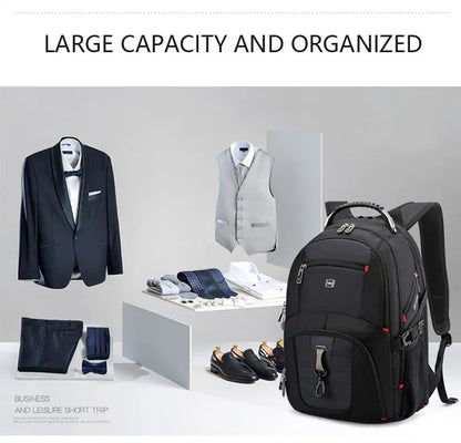 Swiss Multifunctional 17-Inch Laptop Backpack – Durable Travel & College Bag with USB Charging & Water Resistance