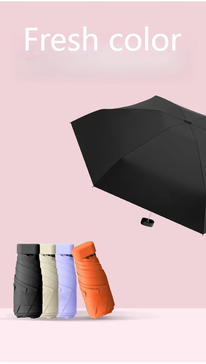Mini Umbrella Capsule Umbrella Sunny and Rainy Dualuse Rainproof Sun Protection Outdoor Traveling Portable Parasol Umbrella