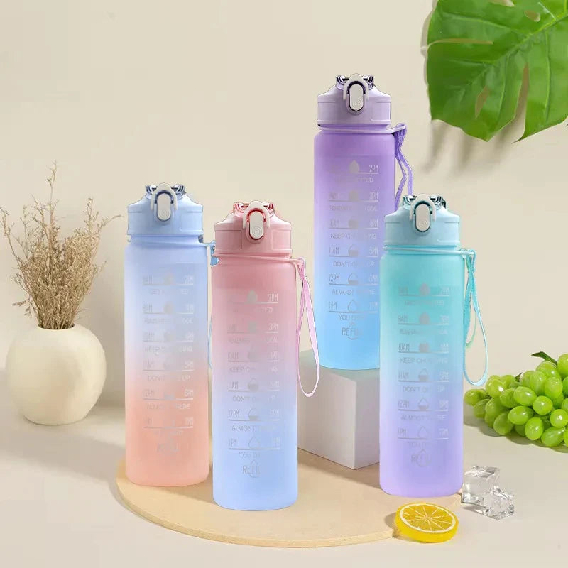 900ML Water Bottle With Straw Sport Water Bottle for Children BPA-Free Leakproof Drinking Bottles Outdoor Travel