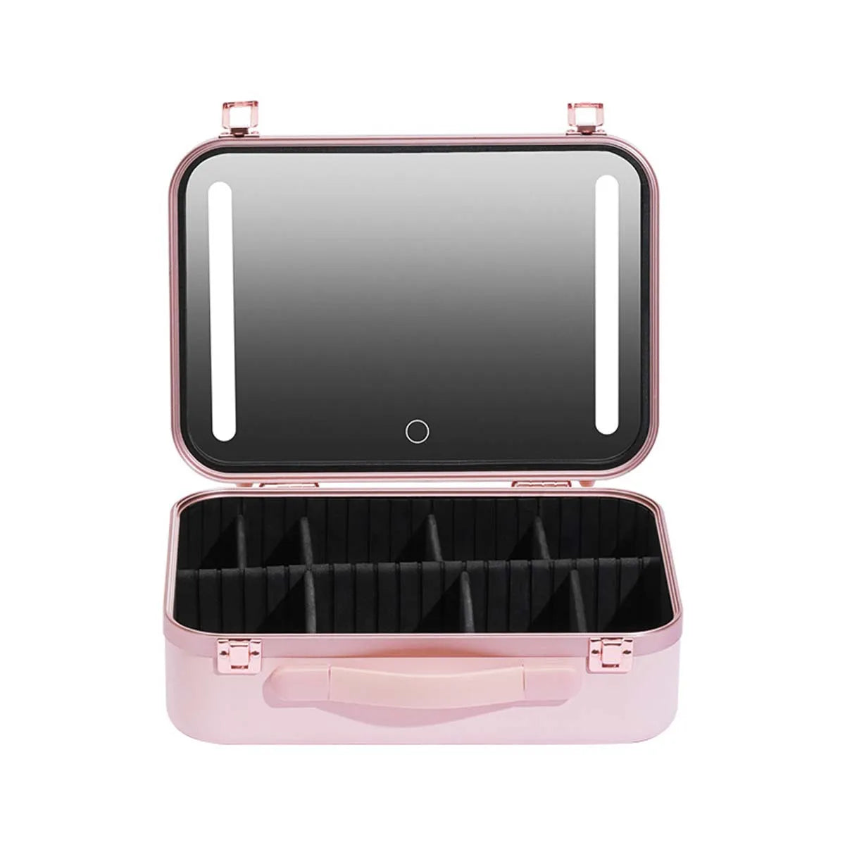 Large-Capacity LED Makeup Case with Mirror – Portable Professional Cosmetic Storage Box