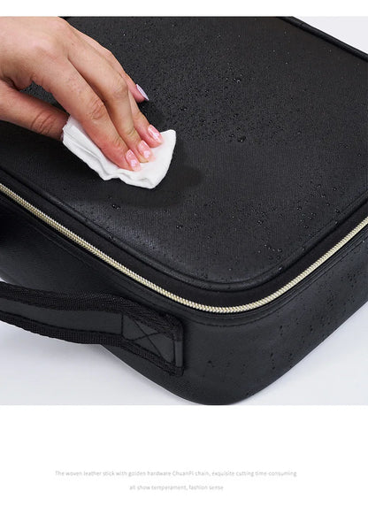 Smart LED Makeup Case with Mirror – Large-Capacity Travel Beauty & Skincare Organizer