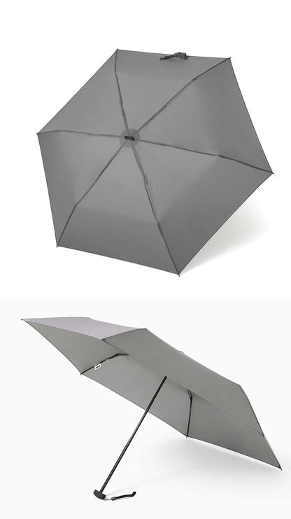 Parachase Flat Rain Umbrella Woman Lightweight 143g Foldable Mini Umbrella Pocket Portable Travel Folding Umbrella Windproof