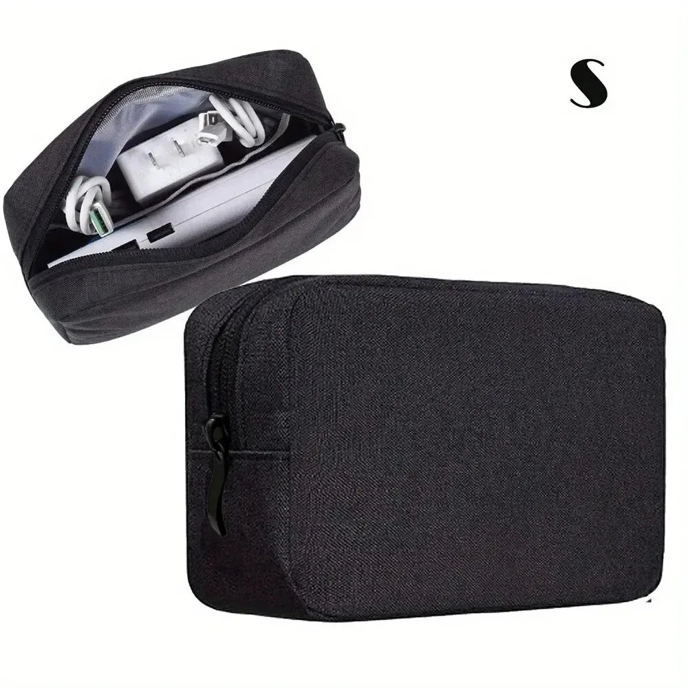 Digital Travel Organizer Case – Portable Zipper Storage Bag for Headphones, Cables, Chargers & Accessories