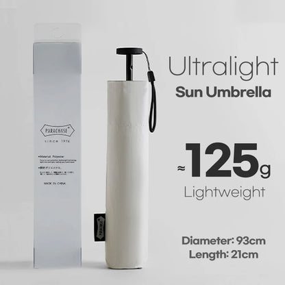 Parachase Ultra-light  Folding Umbrella 111g Only Anti UV Travel Light Sun Umbrella Windproof Carbon Fiber Portable Parasol 6K