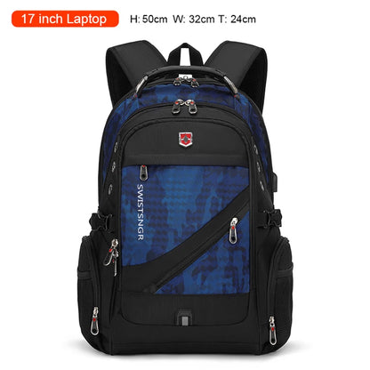 2025 Waterproof Laptop Backpack – 17/20 Inch Oxford Travel Rucksack for Men & Women, School Bag with Modern Design