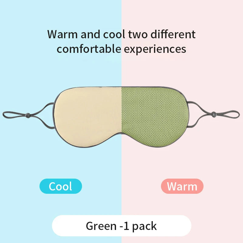 Sleeping Eye Mask Korean Style Ice Silk Warm And Cool Dual Use Adjustable Travel Light Blocking Breathable Eye Mask