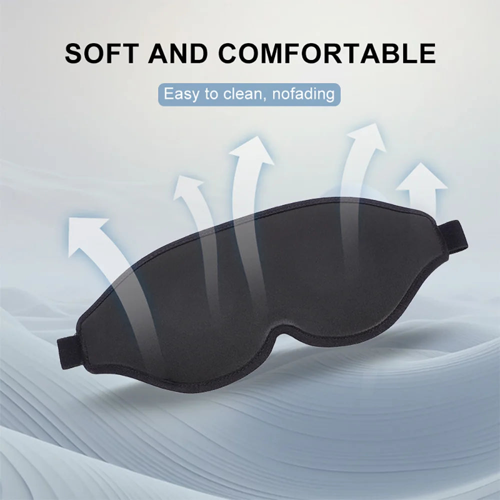 3D Sleeping Mask for Women Men Soft Blackout Eye Mask for Sleep Blissfully Blindfold Concave Sleep Mask with Adjustable Strap