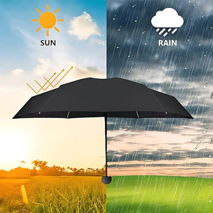 ☔ Lightweight & Compact Folding Travel Umbrella – Windproof, Rainproof & UV Protective with Capsule Storage! 🌦️✨