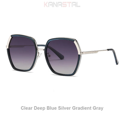 New Polarized Sunglasses Women UV400 Sun Glasses Men Metal Eyeglasses Frame Driving Beach Party Travel Anti Glare Shade Eyewear