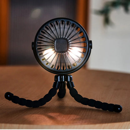 Portable Clip-On Stroller Fan – USB Rechargeable 3-Speed Fan for Baby, Cart & Outdoor Use