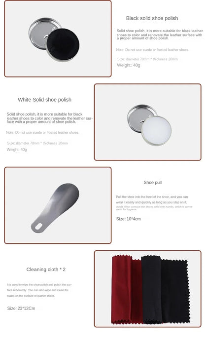 Horse Hair Brush Shoe Polish Set 9pcs 11pcs Leather Shoe Shine Brush Rub Leather Care Set， dropshipping