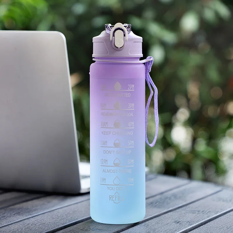 900ML Water Bottle With Straw Sport Water Bottle for Children BPA-Free Leakproof Drinking Bottles Outdoor Travel