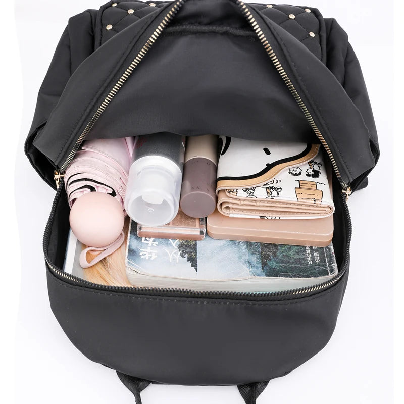 Fashion Nylon Backpack for Women – High-Quality Large Travel and School Bag for Teenage Girls