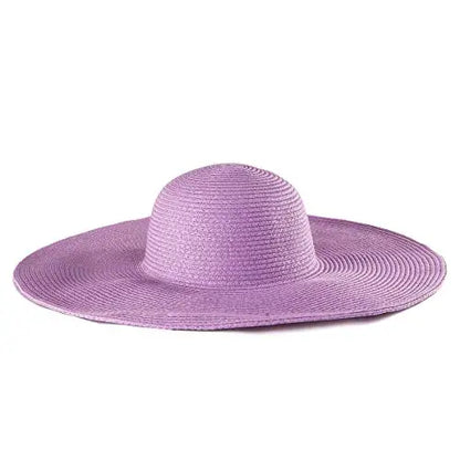 Women 15cm Wide Brim Sun Hat Summer Travel Floppy Straw Hat Female Outdoor Vacation Roll Up UPF50+ Oversized Foldable Beach Hat