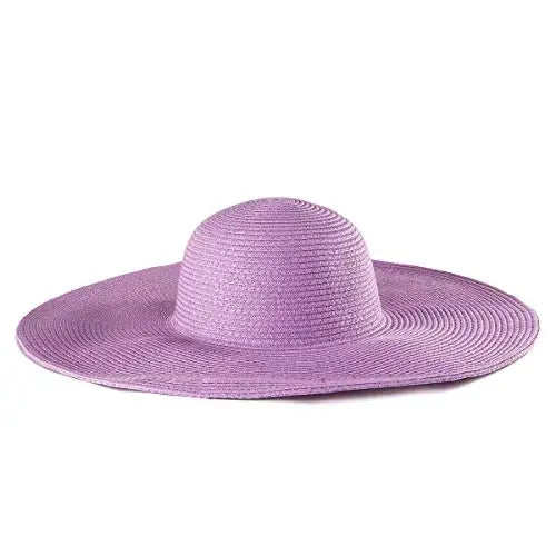 Women 15cm Wide Brim Sun Hat Summer Travel Floppy Straw Hat Female Outdoor Vacation Roll Up UPF50+ Oversized Foldable Beach Hat