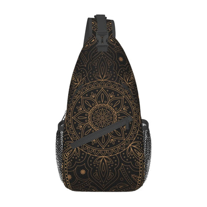 Oriental Mandala Royal Retro Floral Sling Bag – Unisex Crossbody Shoulder Chest Backpack for Travel and Hiking
