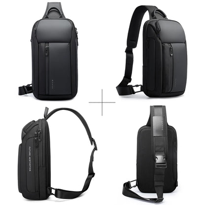 BANGE Brand Design Oxford Trendy Waterproof Men’s Chest Bag – Large Capacity, Multi-Pockets Slim Bag for Male