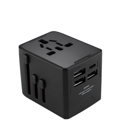 65W Universal Travel Adapter – All-in-One Charger with 3 USB & 1 Type-C for US, EU, UK, & AU