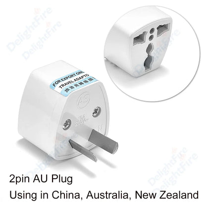 KR Plug Adapter – Universal Travel Adapter AU/UK/US to EU Type E/F Socket | France, Spain, Germany Compatible AC Power Outlet