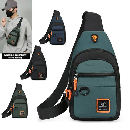 Fashion Men's Chest Bag – Lightweight Oxford Fabric Crossbody Shoulder Bag, Stylish Casual Waist Pack for Men