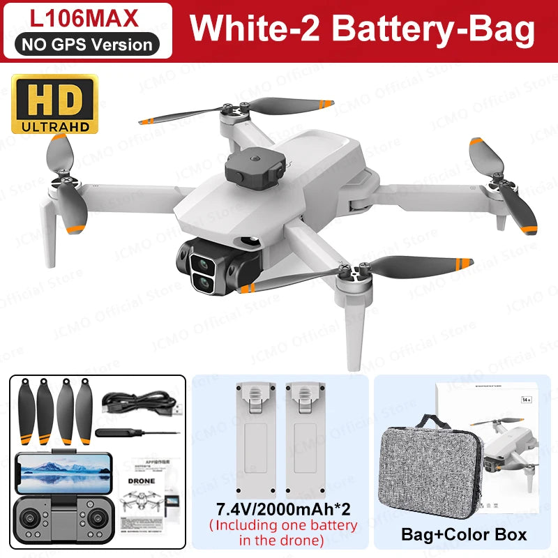 L106 MAX Brushless Dual Camera Drone – 360° Obstacle Avoidance, 2.4GHz RC Quadcopter with HD Camera