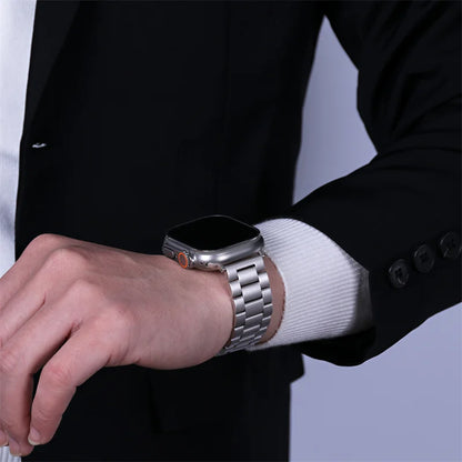 Premium Stainless Steel Strap for Apple Watch – Elegant Metal Bracelet (Ultra/Series 10/9) ✨