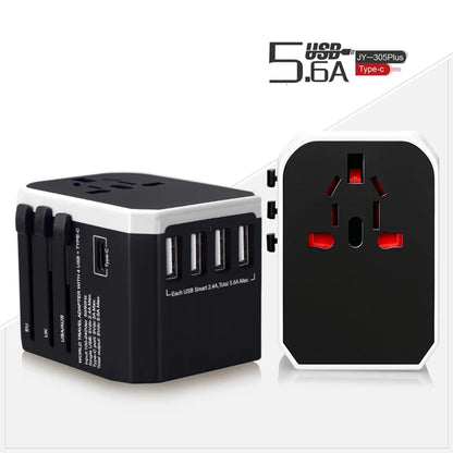 Melery Universal Travel Adapter – International Plug with USB & Type-C Fast Charging for US/EU/UK/AU