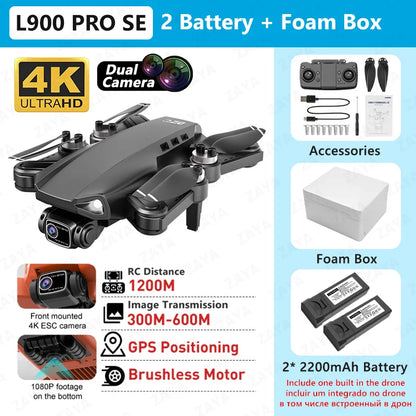 L900 PRO SE GPS Drone – 4K Dual Camera, 5G WiFi FPV, Brushless Motor, Foldable Quadcopter