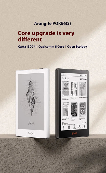 Boox Poke 6 & Poke 6S E-Readers – 6-Inch Portable E-Ink Screen Tablet for E-Books & Note-Taking