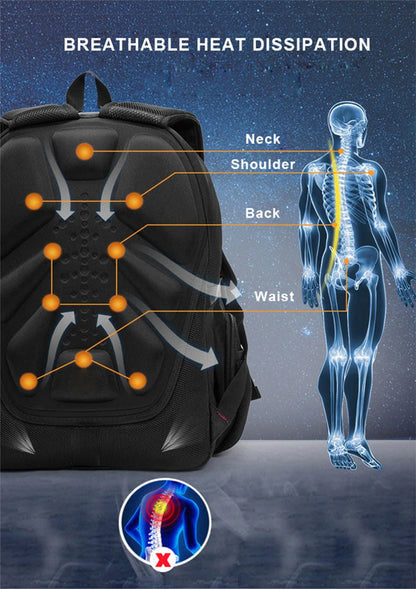 2025 Waterproof Laptop Backpack – 17/20 Inch Oxford Travel Rucksack for Men & Women, School Bag with Modern Design