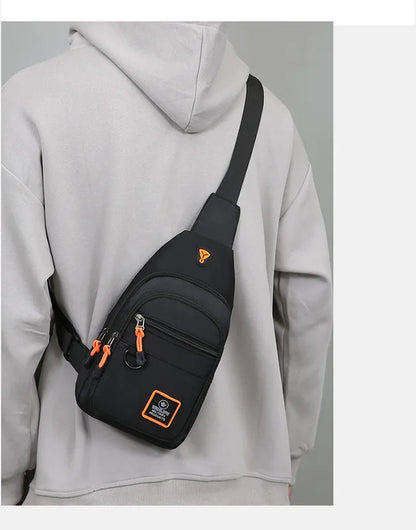 Fashion Men's Chest Bag – Lightweight Oxford Fabric Crossbody Shoulder Bag, Stylish Casual Waist Pack for Men