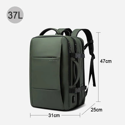 BANGE Expandable Men's Backpack – Waterproof 17.3-inch Laptop Backpack, Large Capacity Hiking Travel Bag for Men
