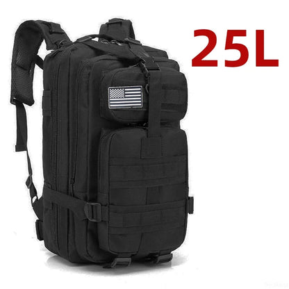 1000D Nylon Waterproof Tactical Backpack – Outdoor Rucksack for Camping, Hiking, Trekking, Fishing & Hunting (25L/50L)
