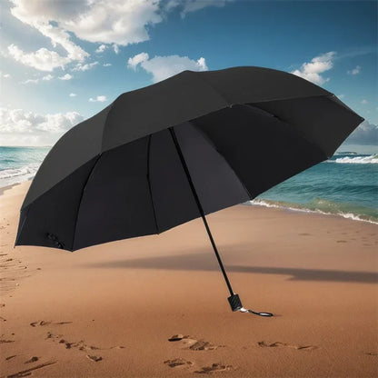130CM Oversized Folding Umbrella Windproof and Waterproof Large Sun and Rain Umbrella for Travel and Family Use