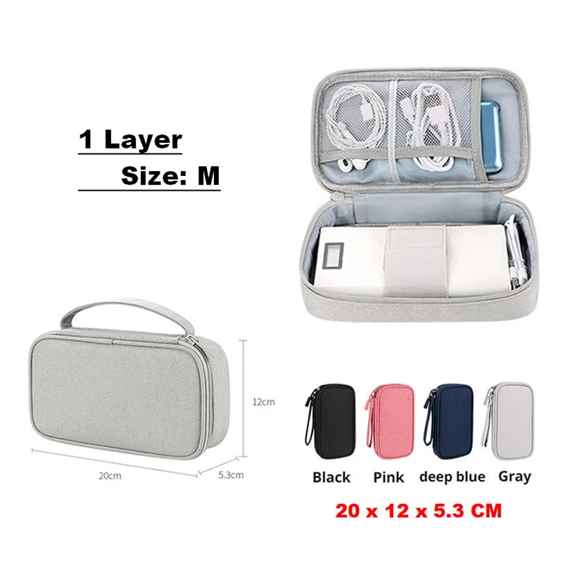 Cable Storage Bag – Waterproof Digital Electronic Organizer for Travel & Accessories